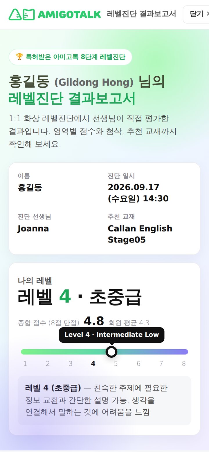레벨진단 결과보고서